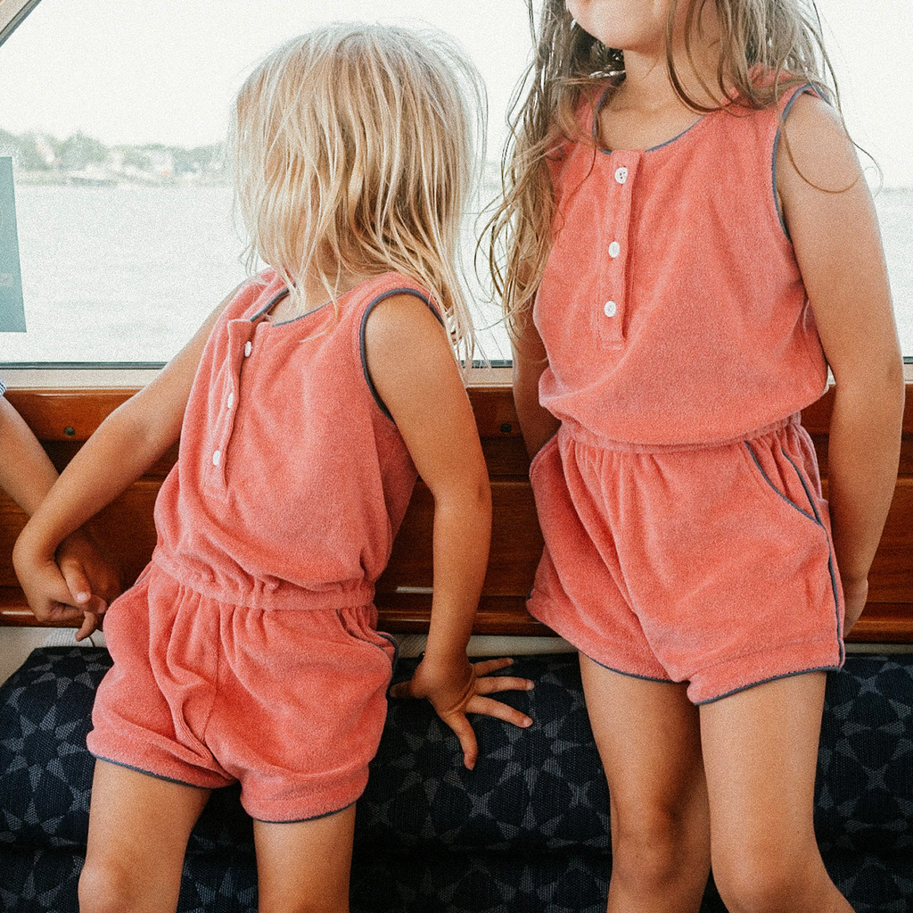 Girl’s Poppy Red French Terry Romper