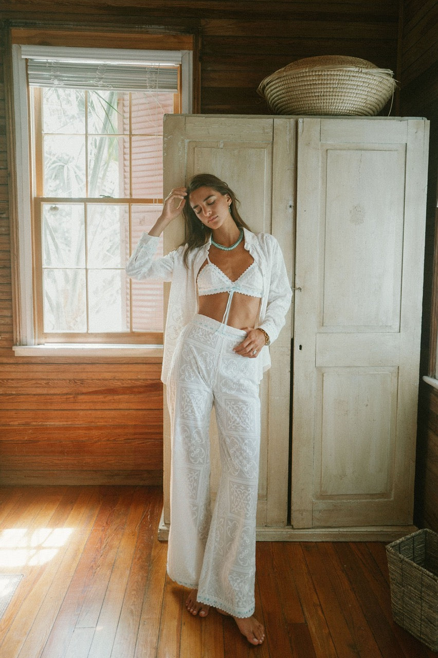 Something Blue Top in White