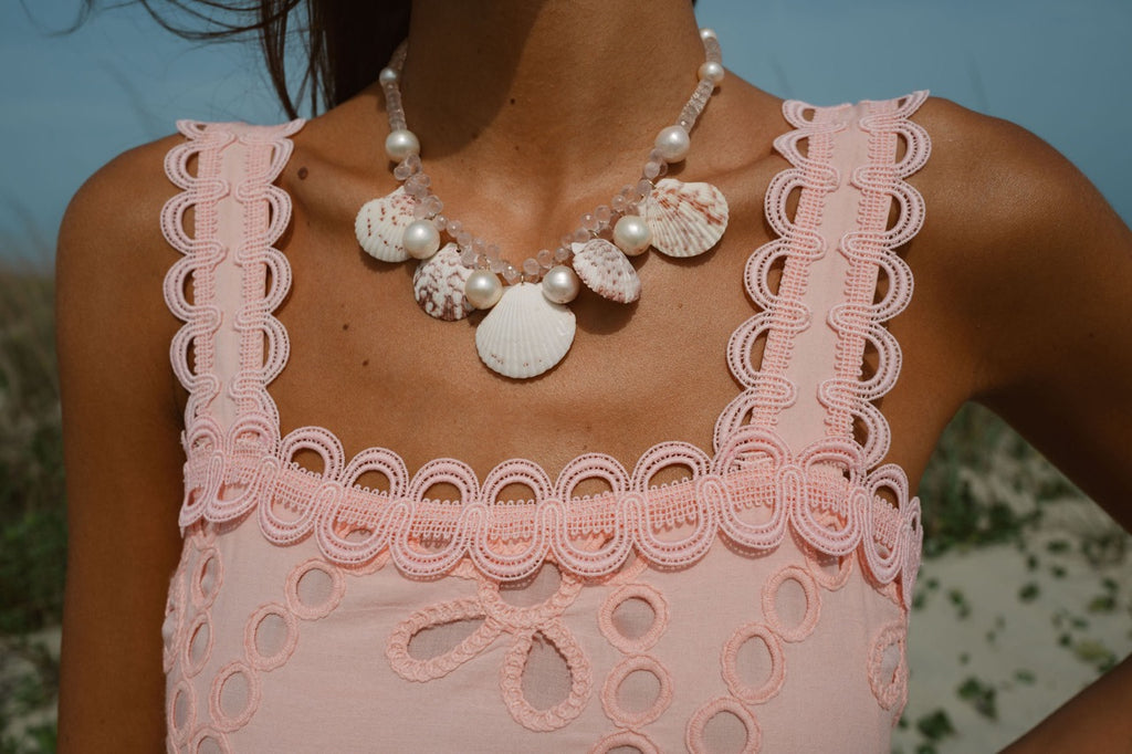 OTM Exclusive: Rose Quartz Shell Collar