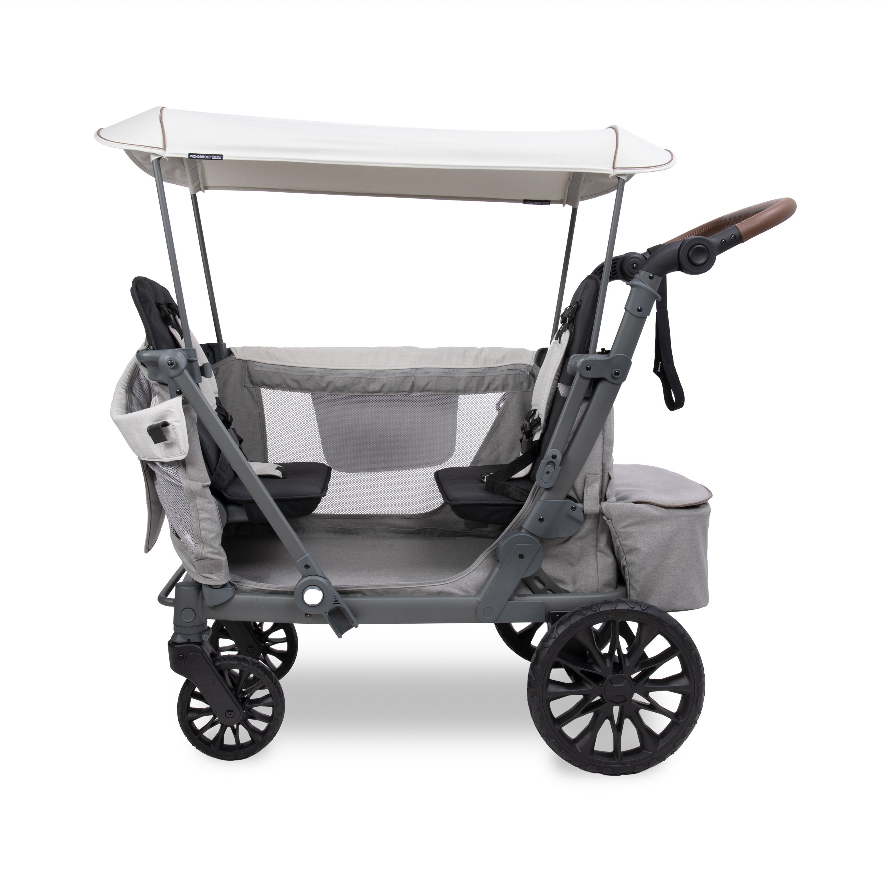 WonderFold L2 Double Stroller Wagon in Gray | Over The Moon