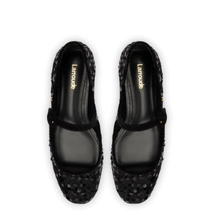 Blair Ballet Flat In Black Sequins