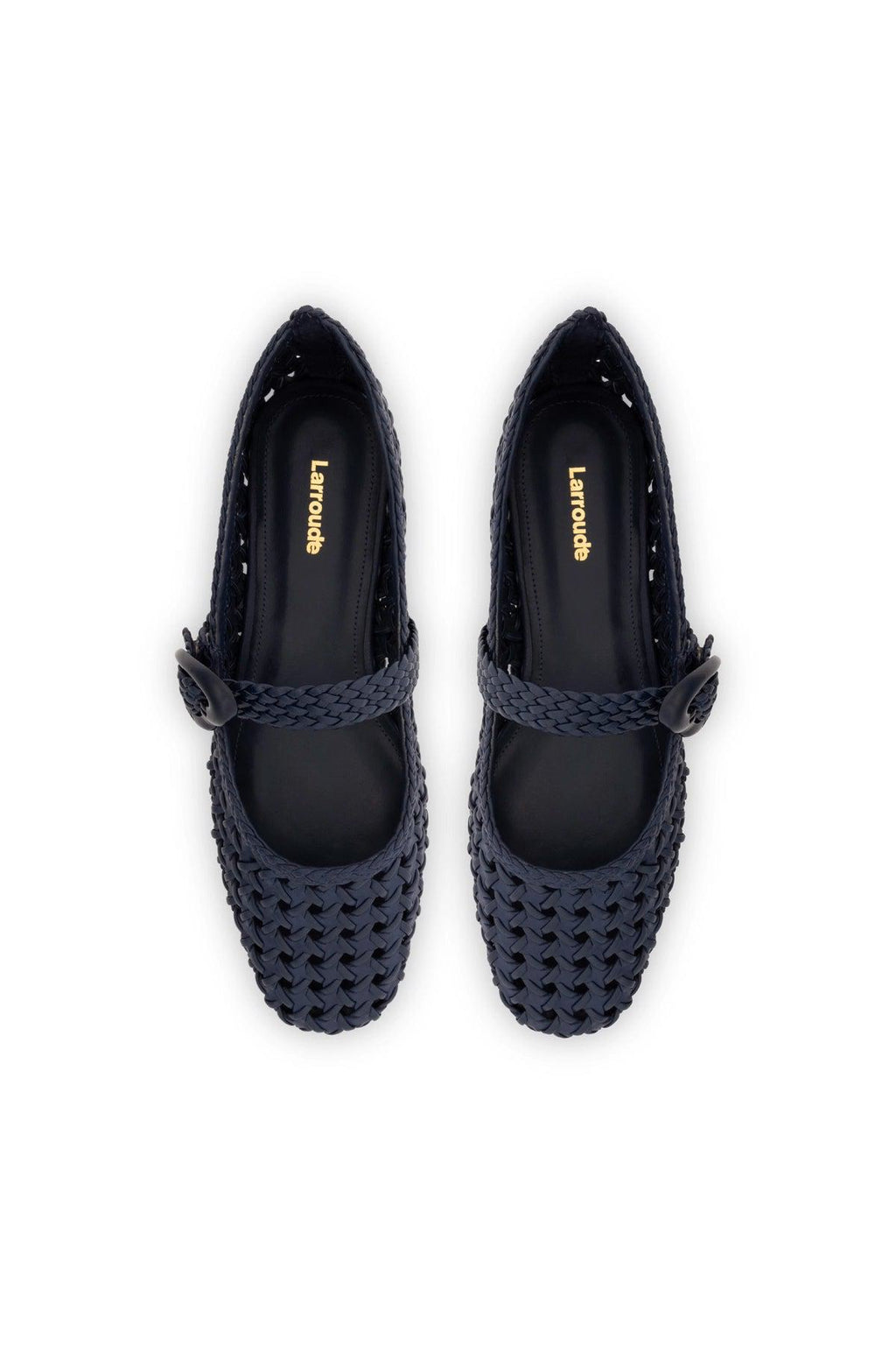 Verona New Macrame Ballet Flat In Navy Leather
