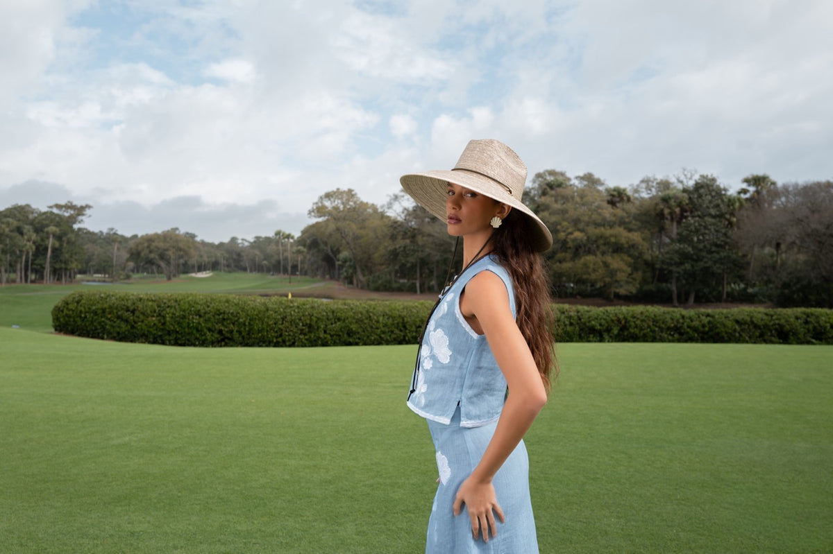 OTM Exclusive: Kasbah Trellis Top in Light Blue