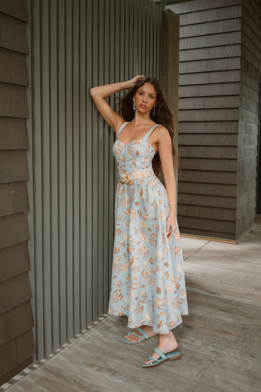 Calypso Dress in Seashell Sky