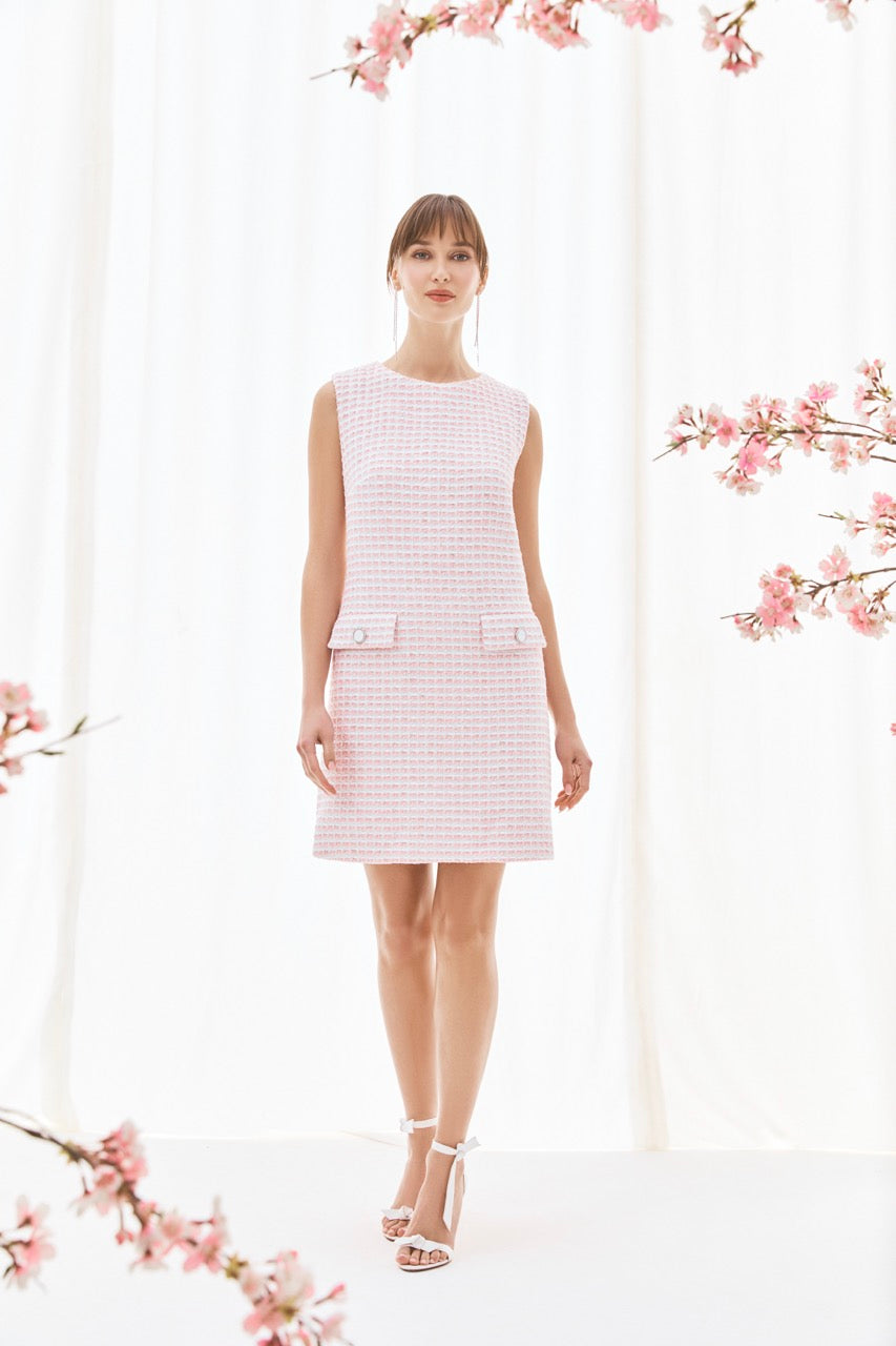 The Jessica Dress in Pink & White