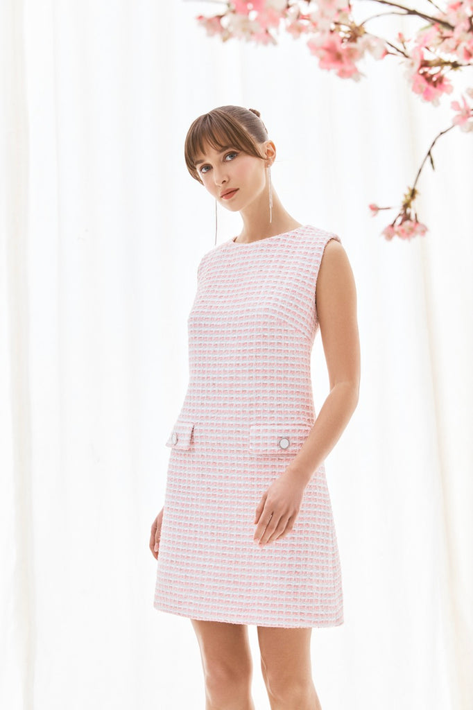 The Jessica Dress in Pink & White