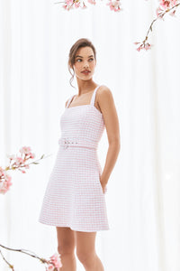 The Sasha Dress in Pink & White