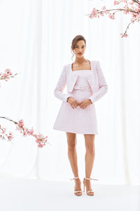 The Ellen Jacket in Pink & White