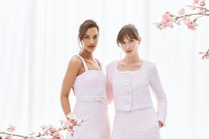 The Ella Skirt in Pink & White