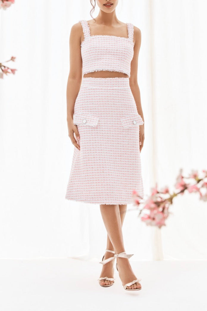 The Hess Skirt in Pink & White