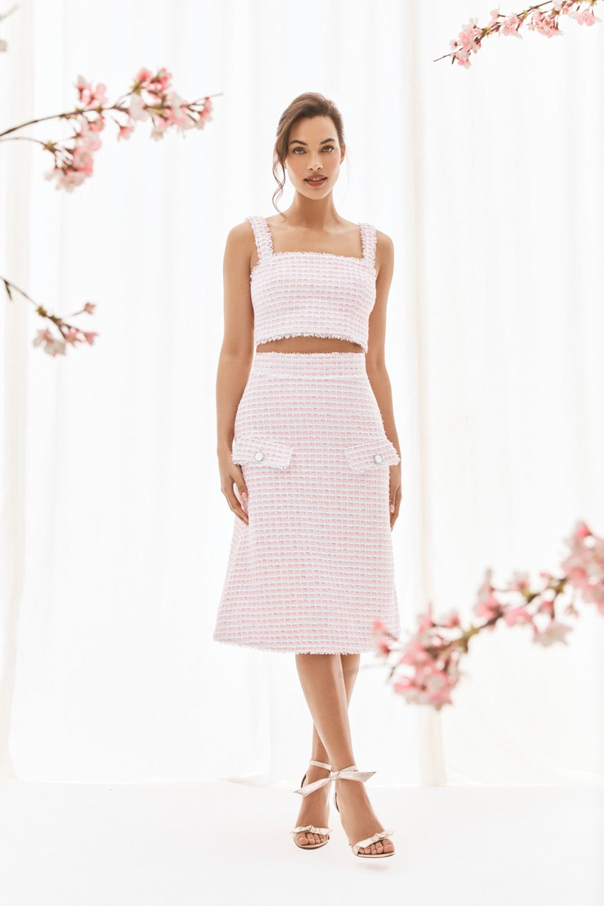 The Hess Skirt in Pink & White