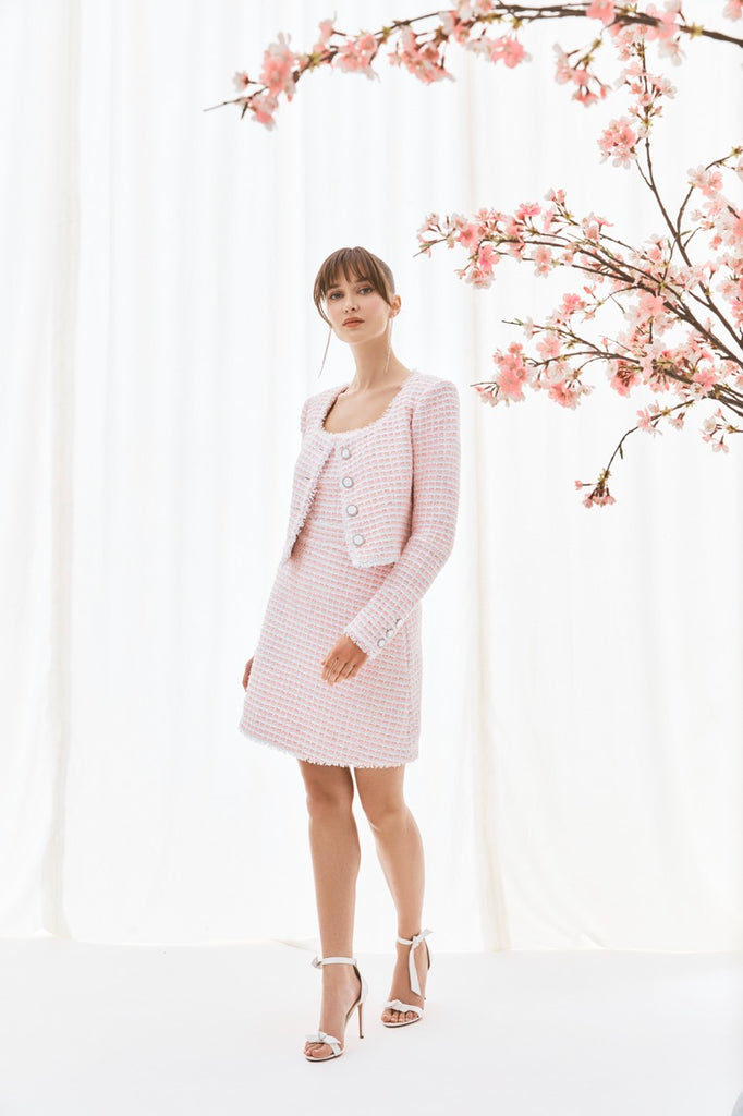 The Bailey Top in Pink & White