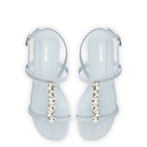 Calypso Flat Sandal In Maya Denim and Crystals