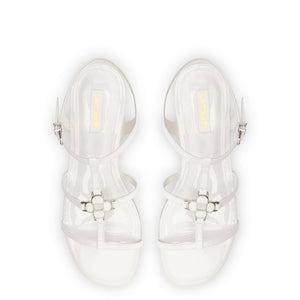 Hana Flat In White Patent Leather