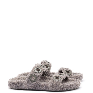 Milan Slide In Grey Faux Fur