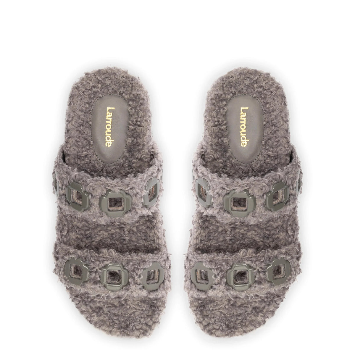 Milan Slide In Grey Faux Fur