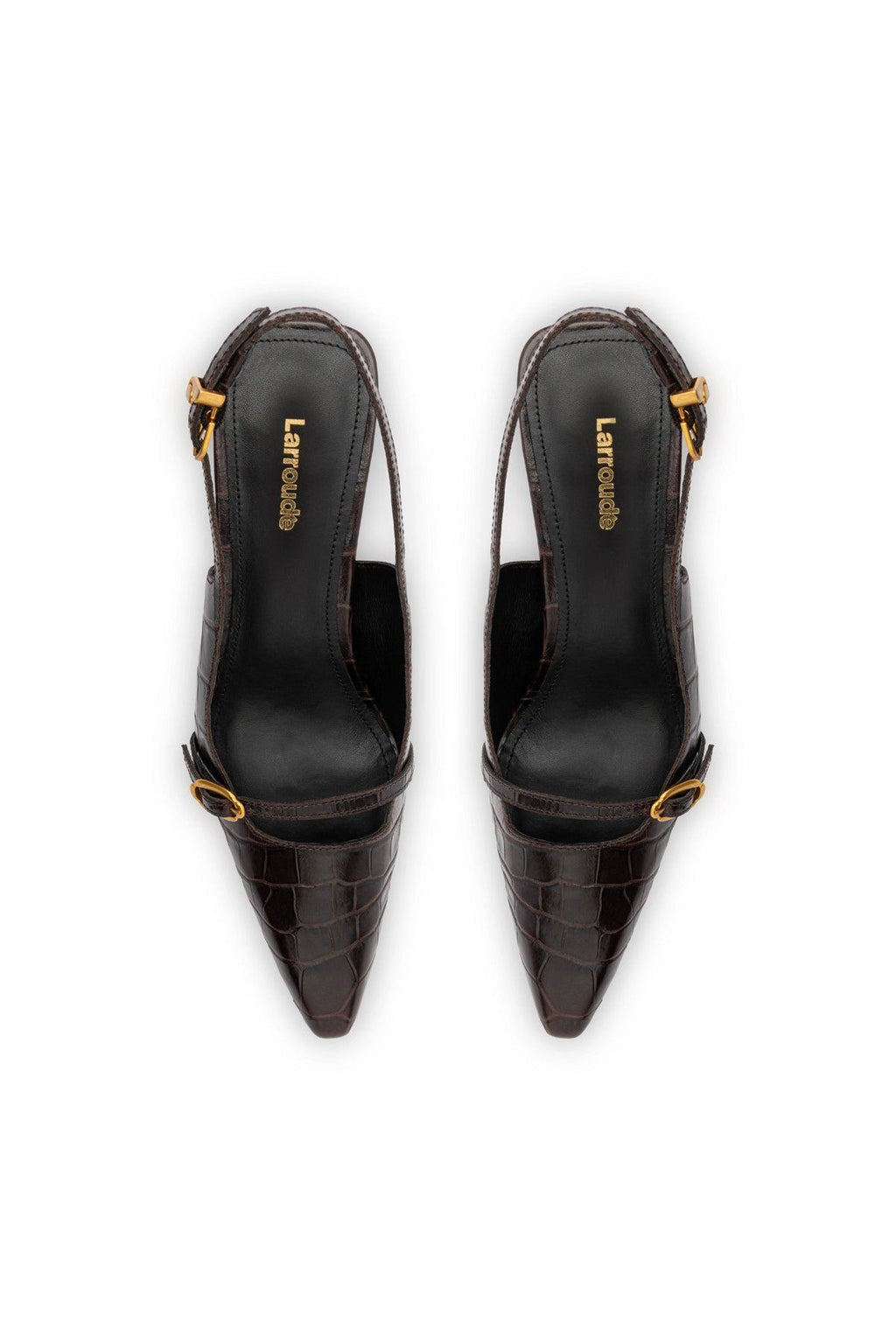 Ines Pump In Croco Brown Leather