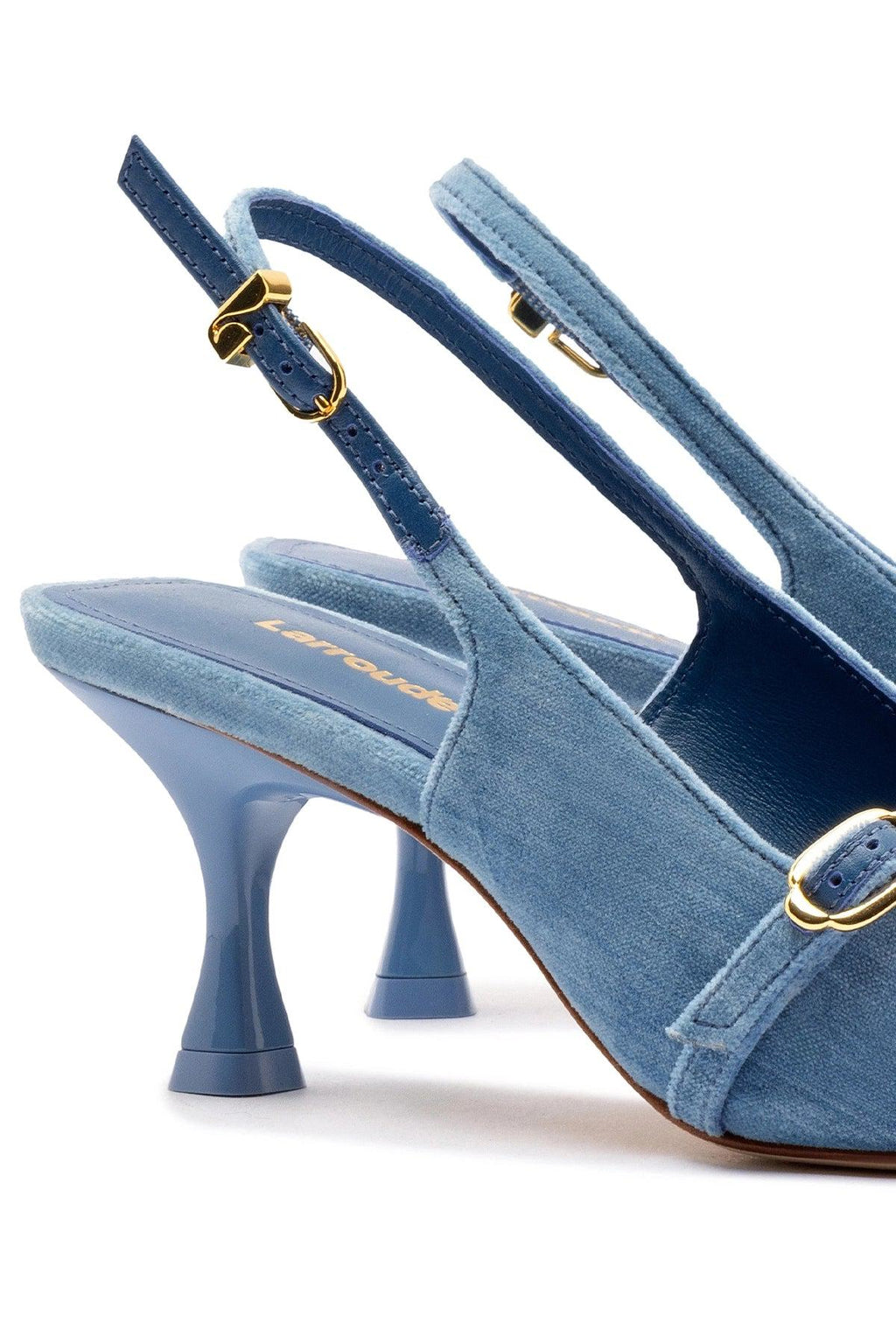 Ines Pump In Blue Denim Velvet