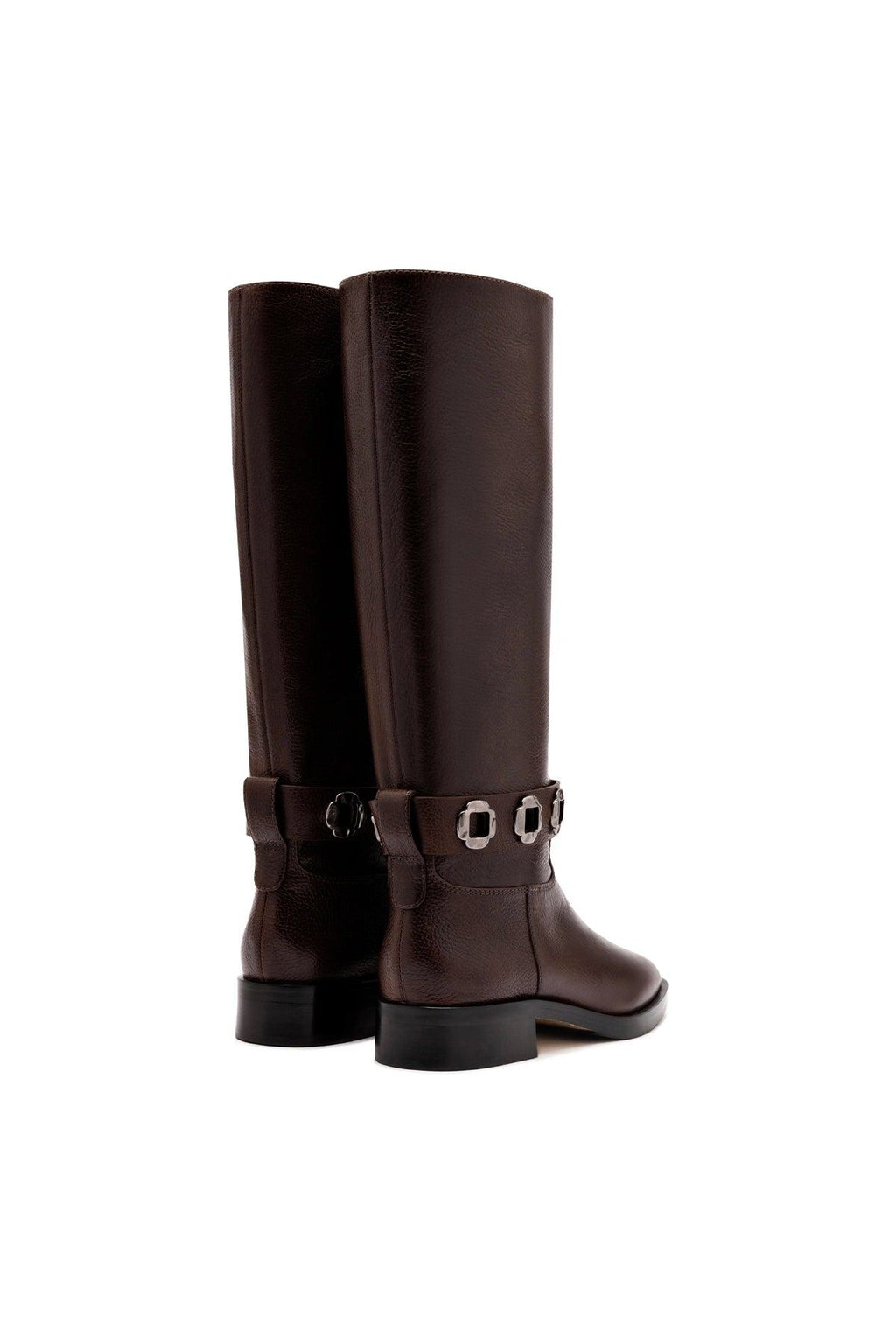 Milan Flat Boot In Brown Leather