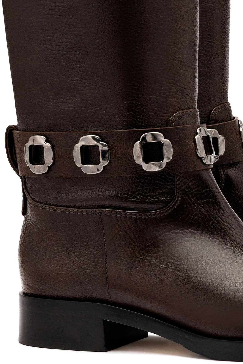Milan Flat Boot In Brown Leather