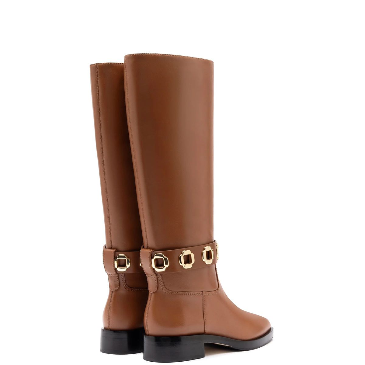 Milan Flat Boot In Caramel Leather