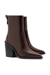 James Bootie In Brown Leather