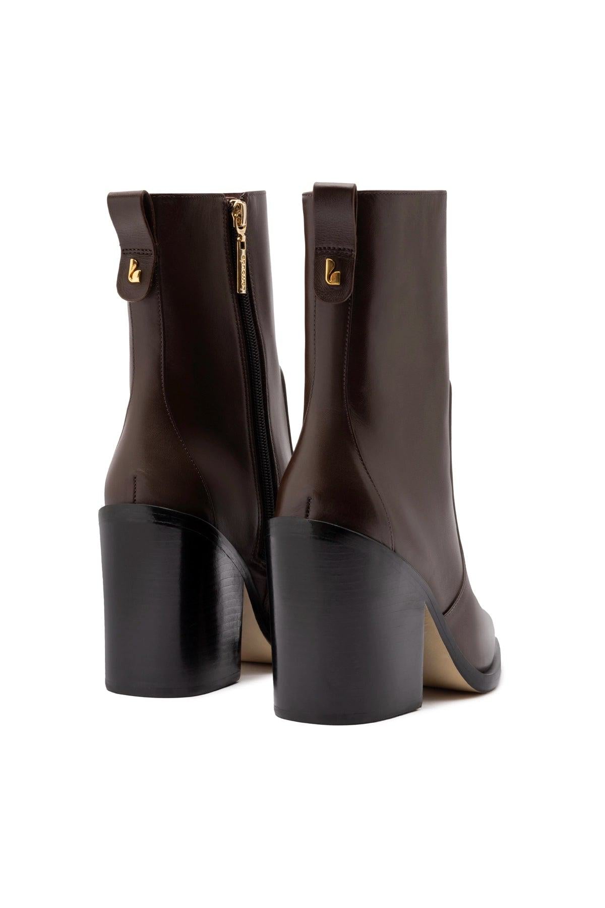 James Bootie In Brown Leather