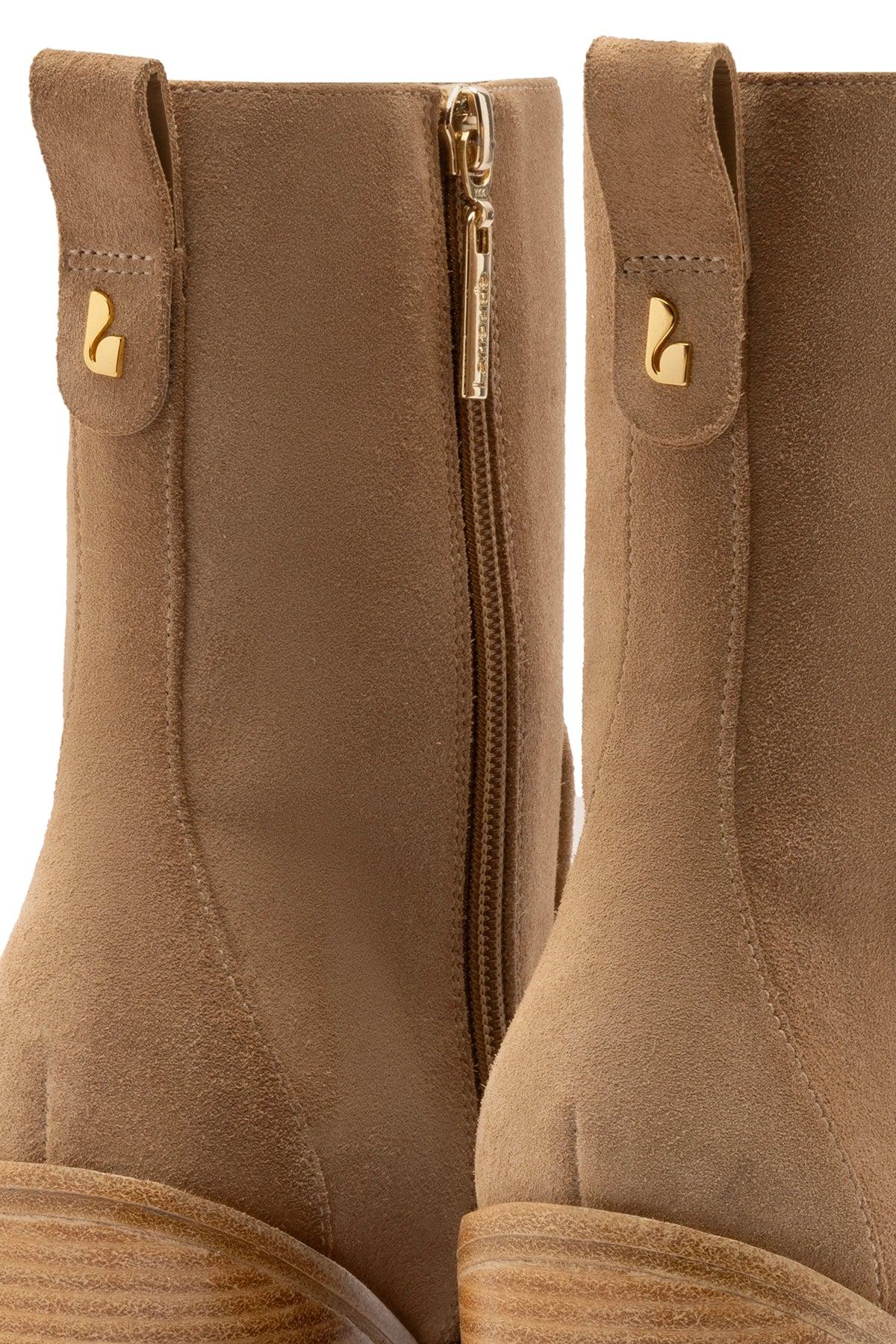 James Bootie In Peanut Suede