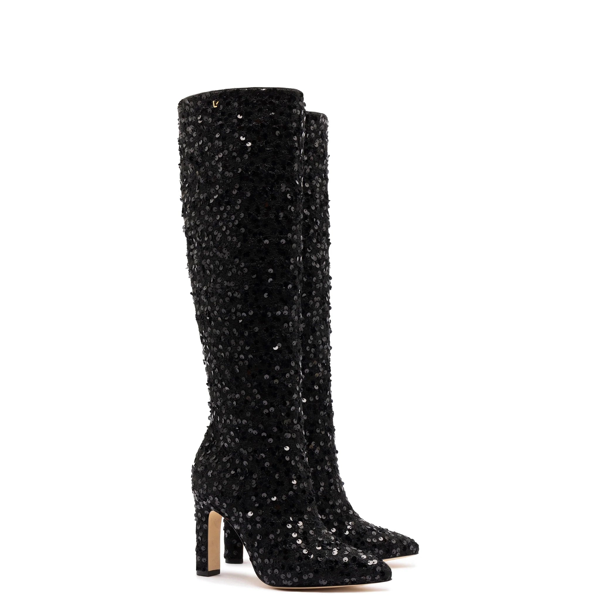 Cindy Hi Boot In Black Sequins