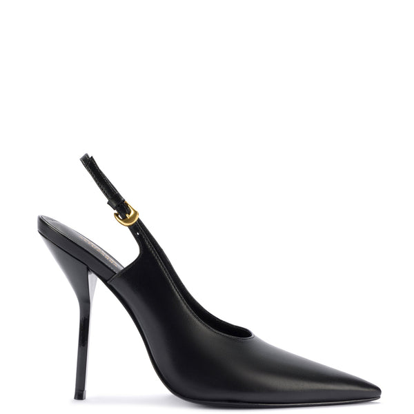 Larroudé x Altuzarra Pump In Black Leather | Over The Moon