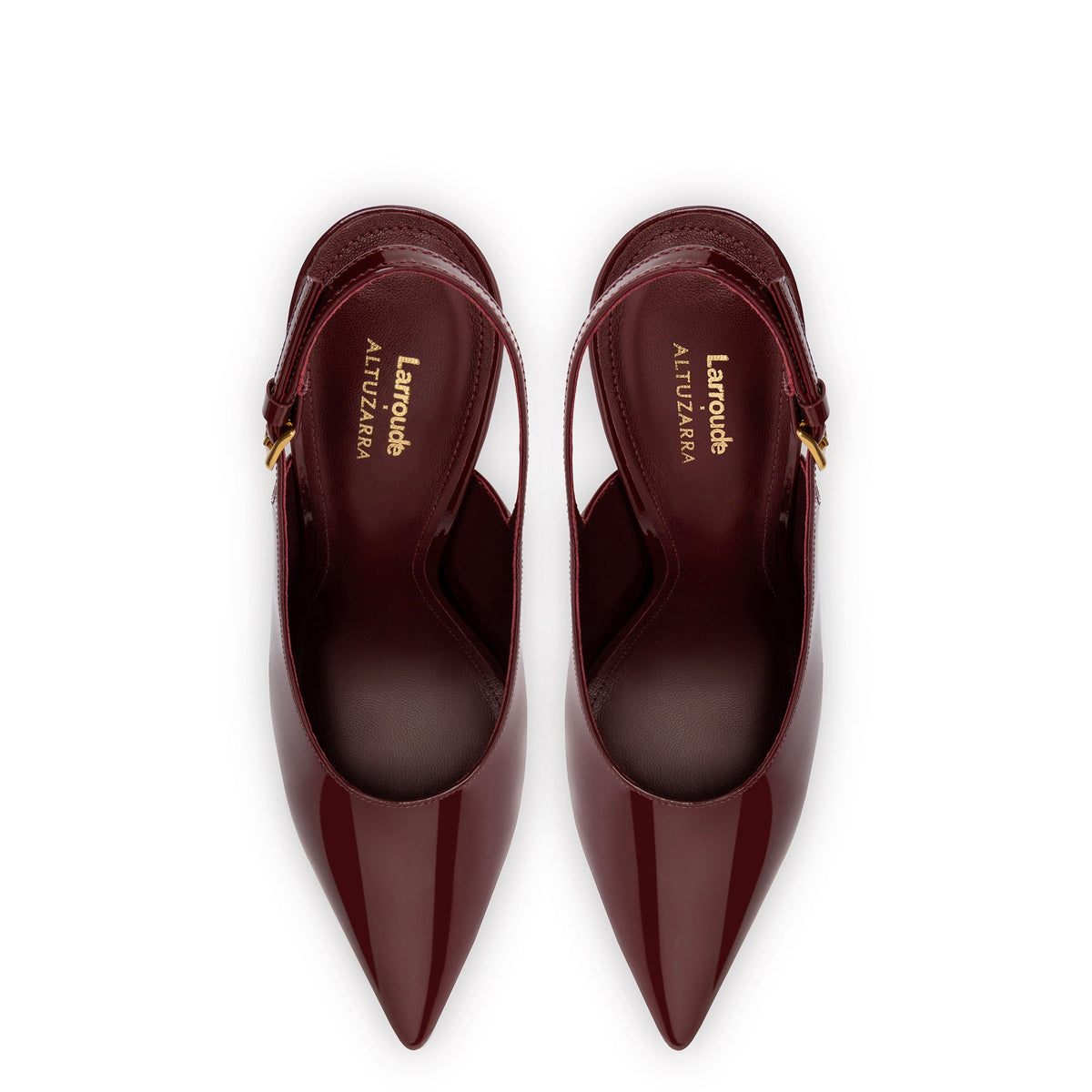 Larroudé x Altuzarra Pump In Burgundy Patent Leather