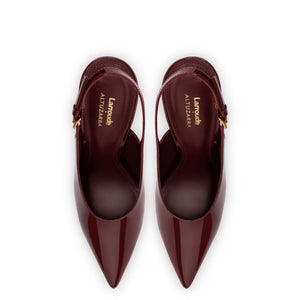 Larroudé x Altuzarra Pump In Burgundy Patent Leather