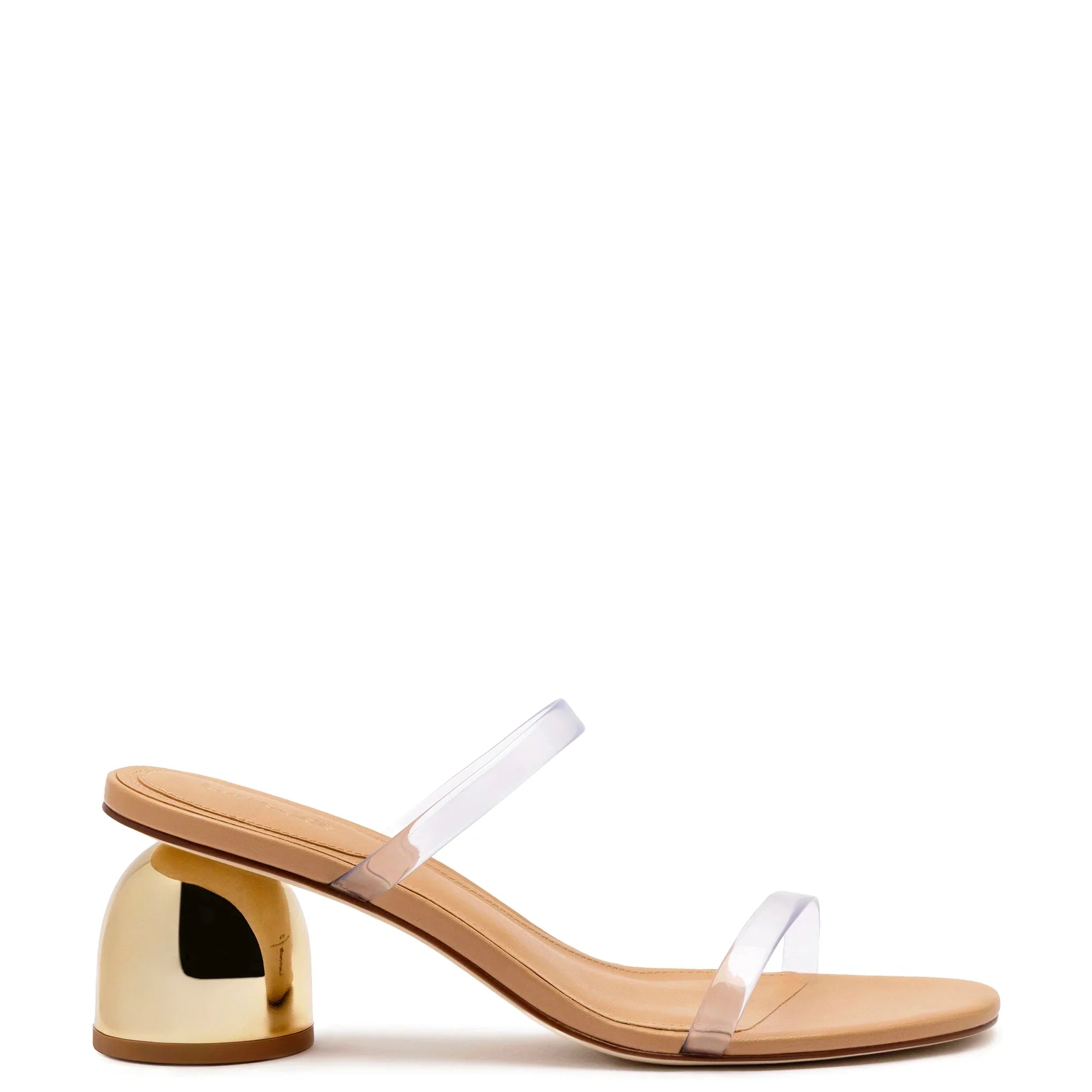Dew Drop Mule in Tan Leather & Vinyl