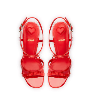 Brooks Sandal In Scarlet Patent Leather