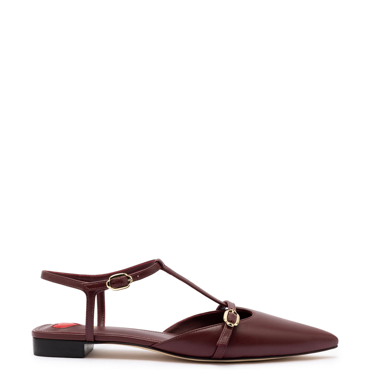 Grace Flat In Burgundy Leather