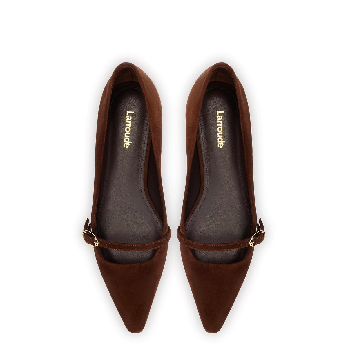 Irene Flat In Brown Suede