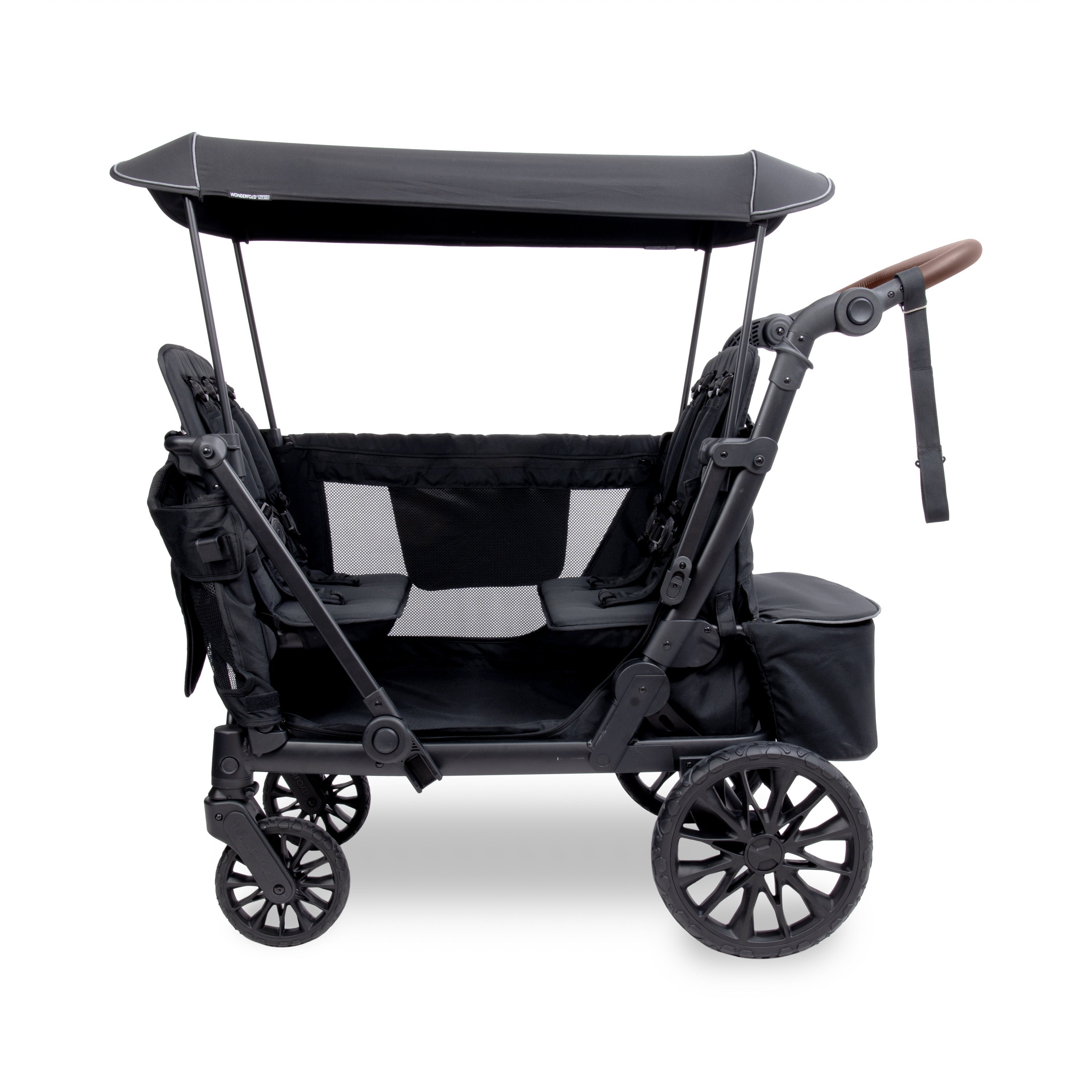 WonderFold L4 Quad Stroller Wagon in Black