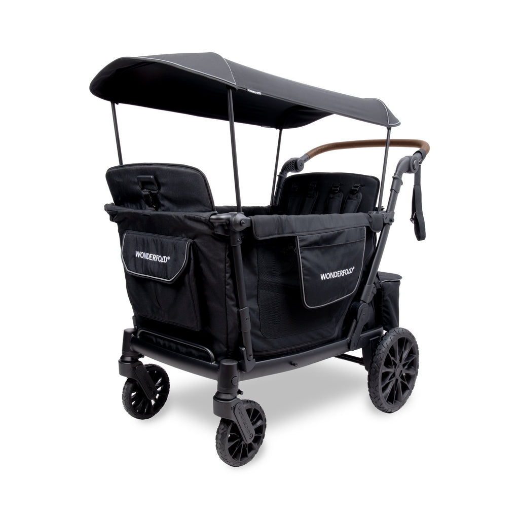 WonderFold L4 Quad Stroller Wagon in Black
