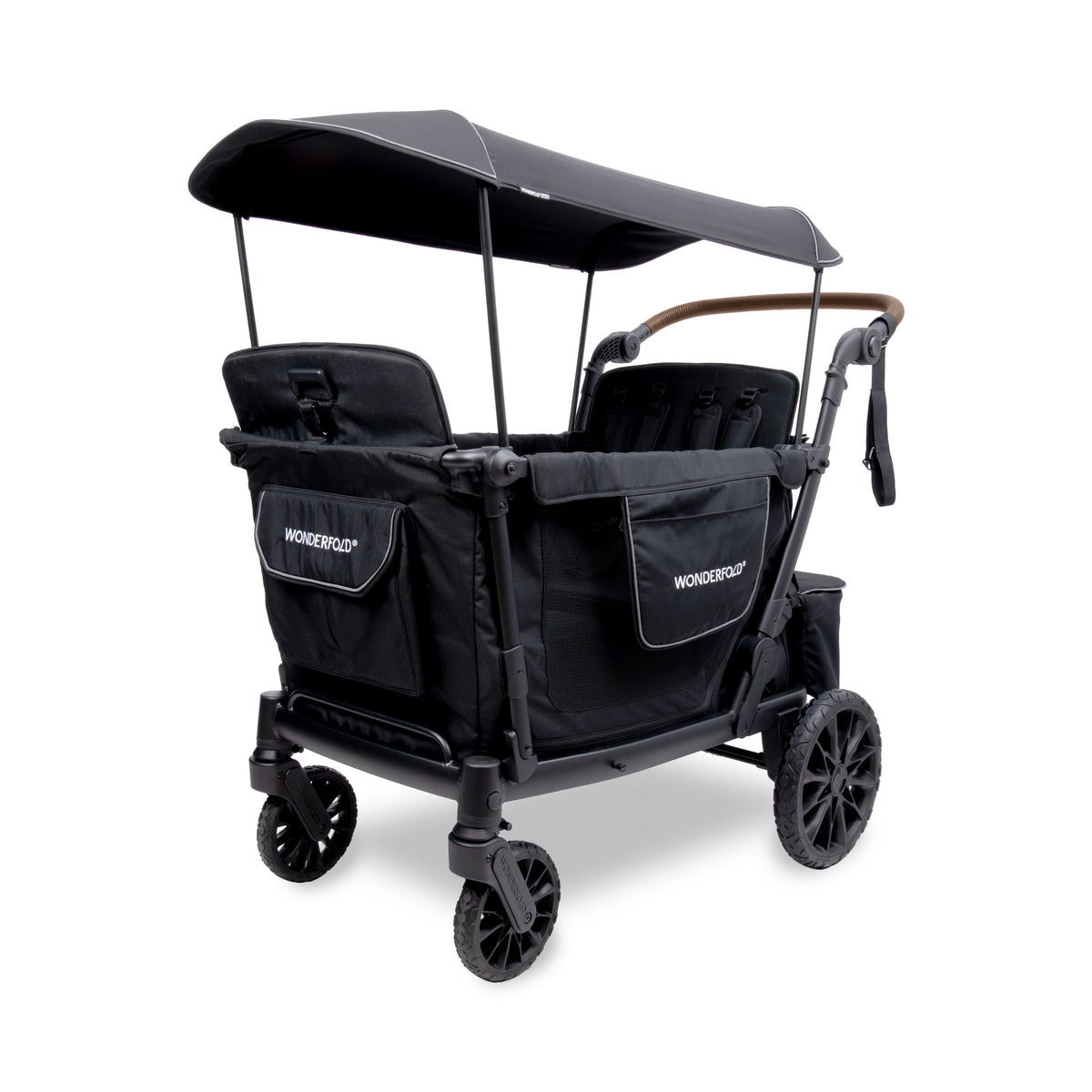 WonderFold L4 Quad Stroller Wagon in Black