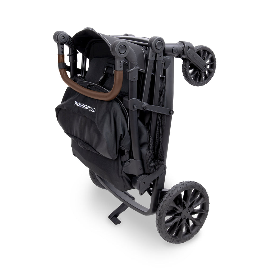 WonderFold L4 Quad Stroller Wagon in Black