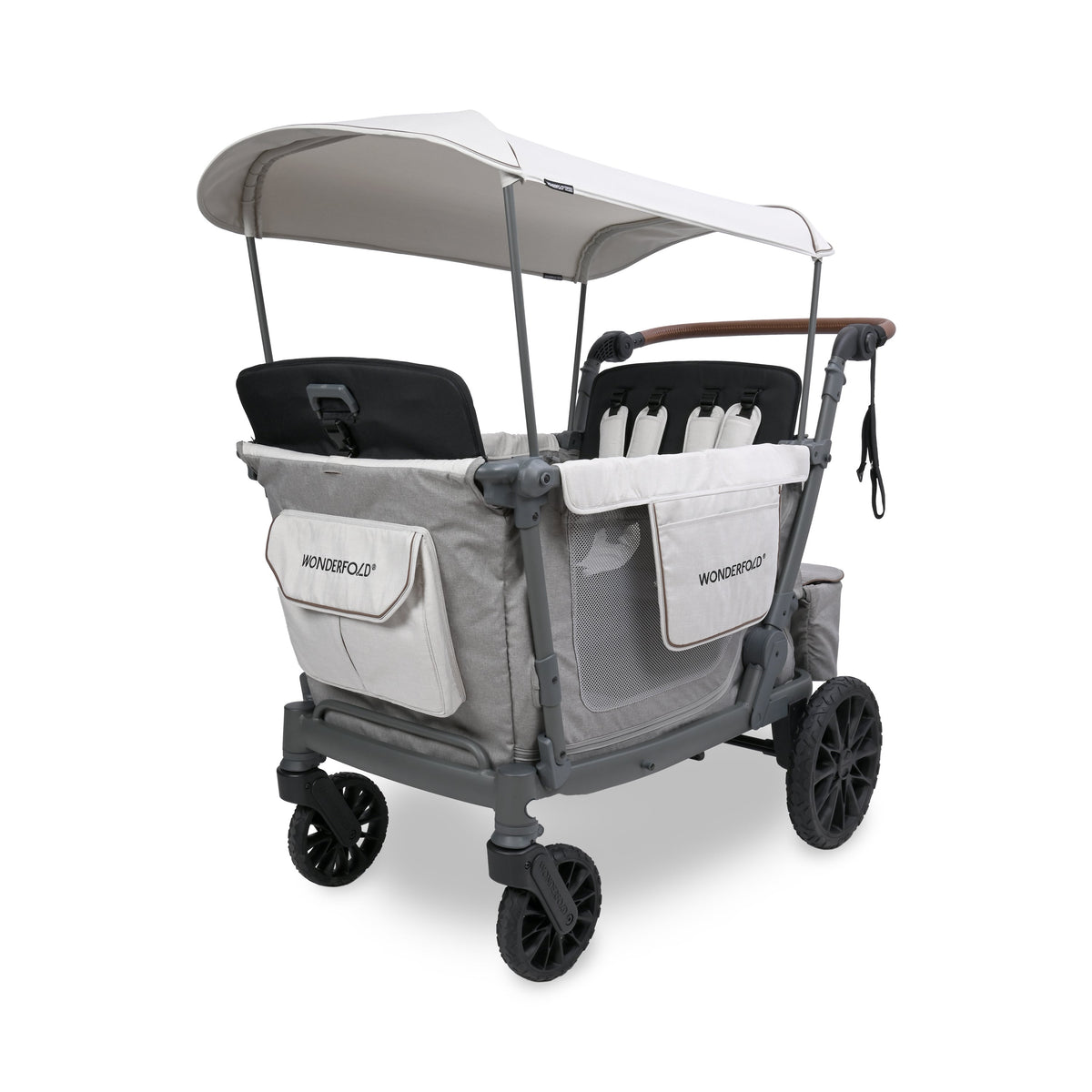 WonderFold L4 Quad Stroller Wagon in Gray