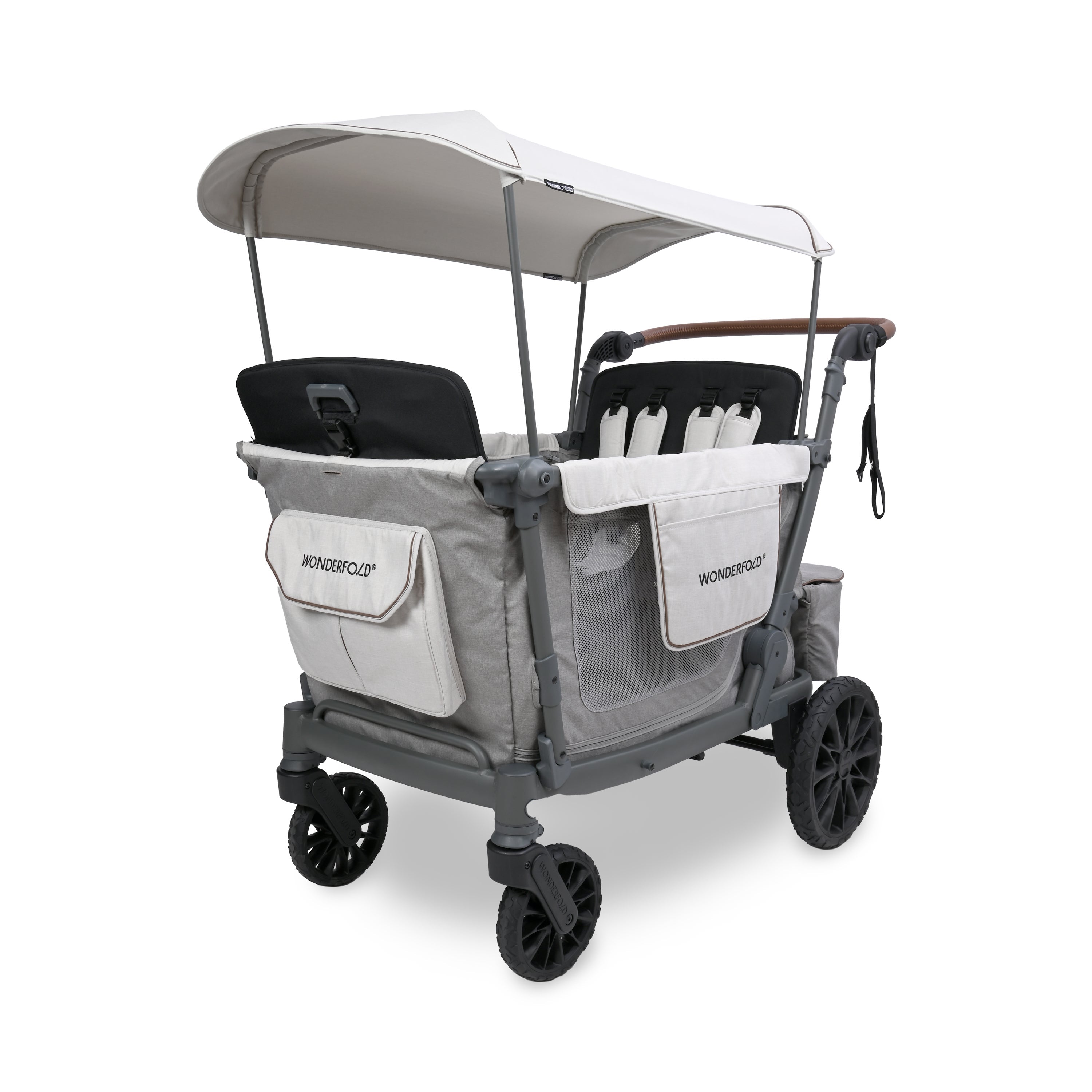 WonderFold L4 Quad Stroller Wagon in Gray