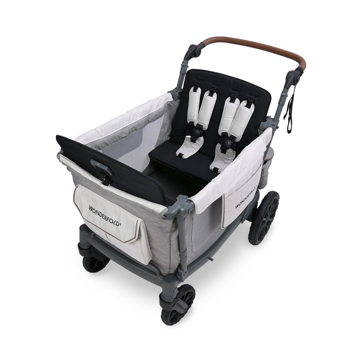 WonderFold L4 Quad Stroller Wagon in Gray