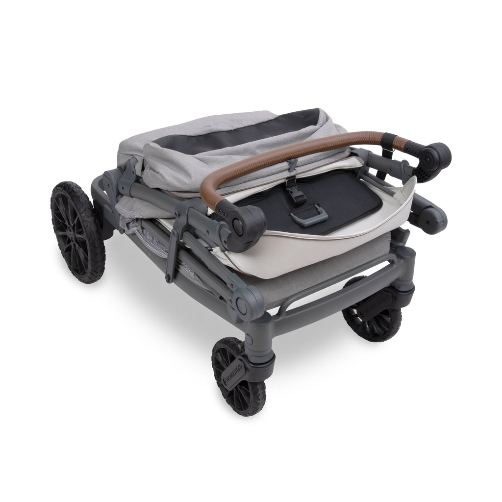 WonderFold L4 Quad Stroller Wagon in Gray