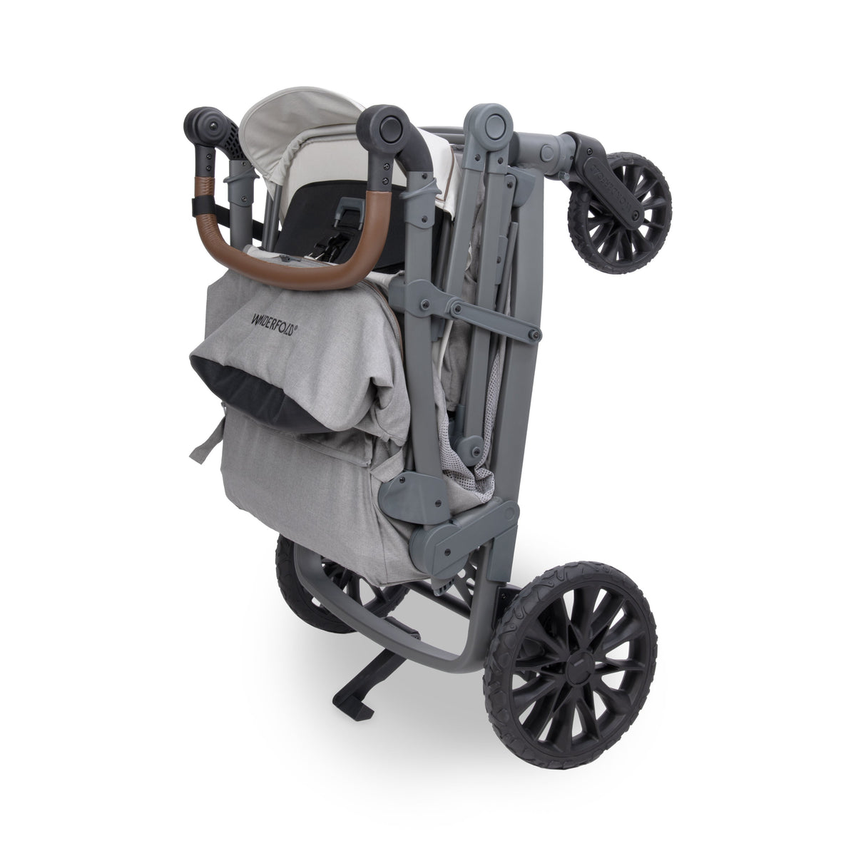 WonderFold L4 Quad Stroller Wagon in Gray