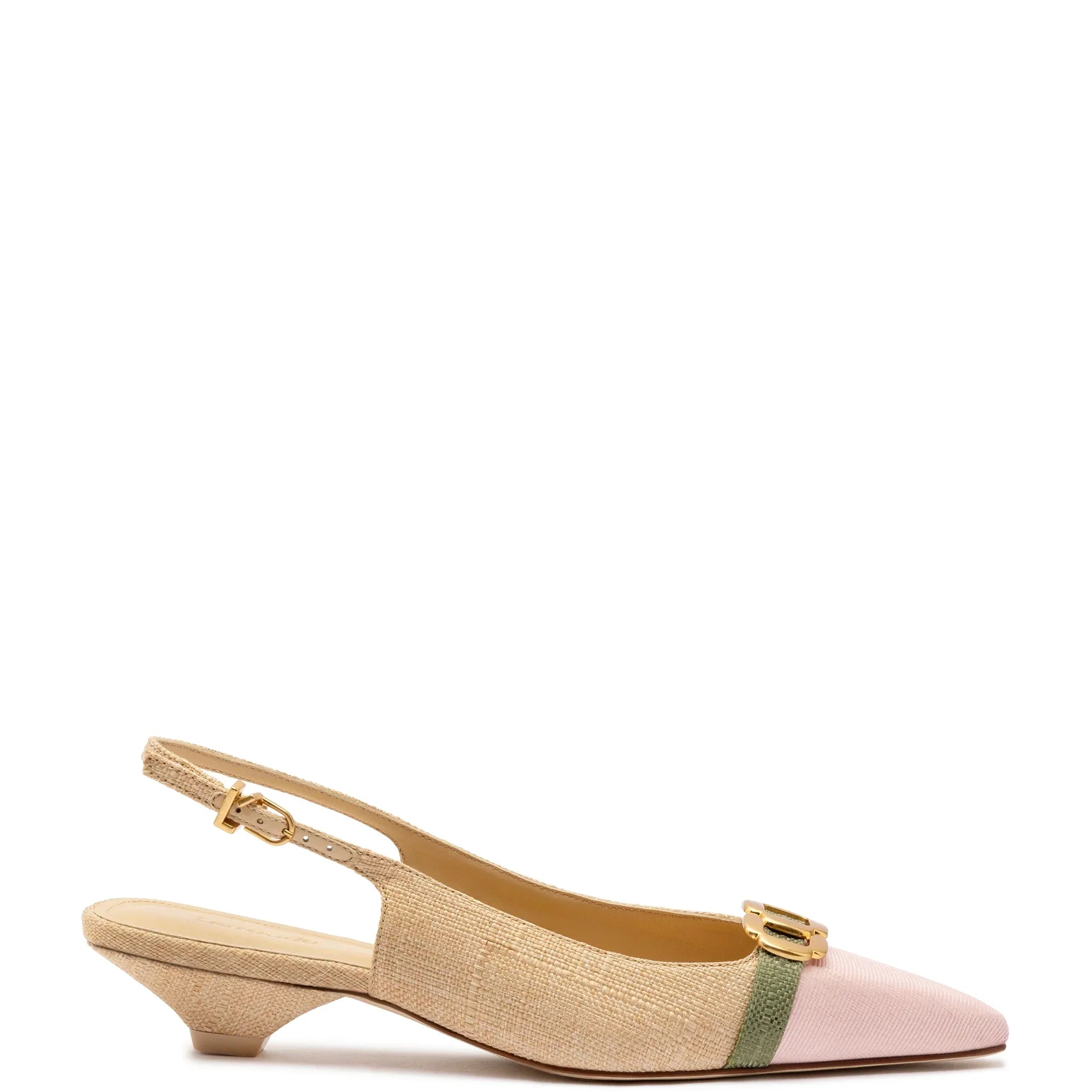 Franca Pump in Beige Raffia
