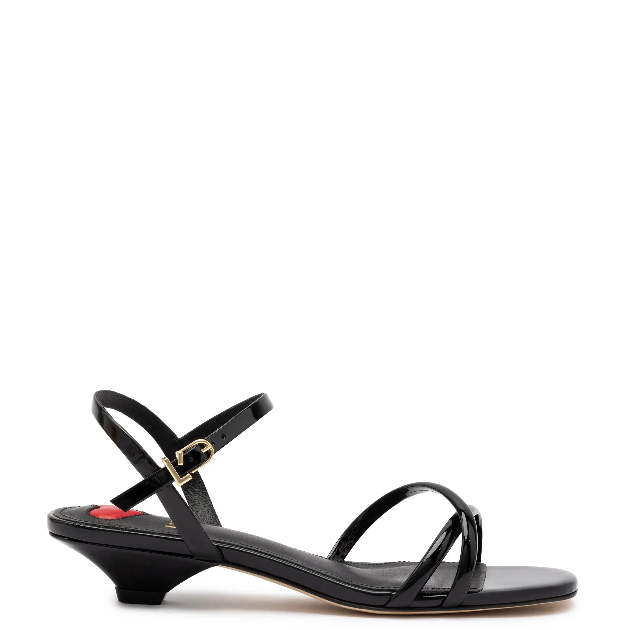 Charlotte Sandal in Black Patent Leather