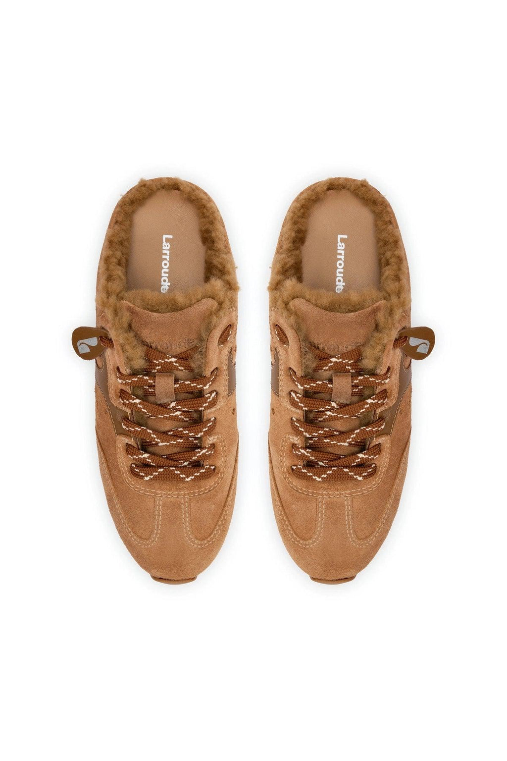Stella Mule In Peanut Suede And Natural Shearling