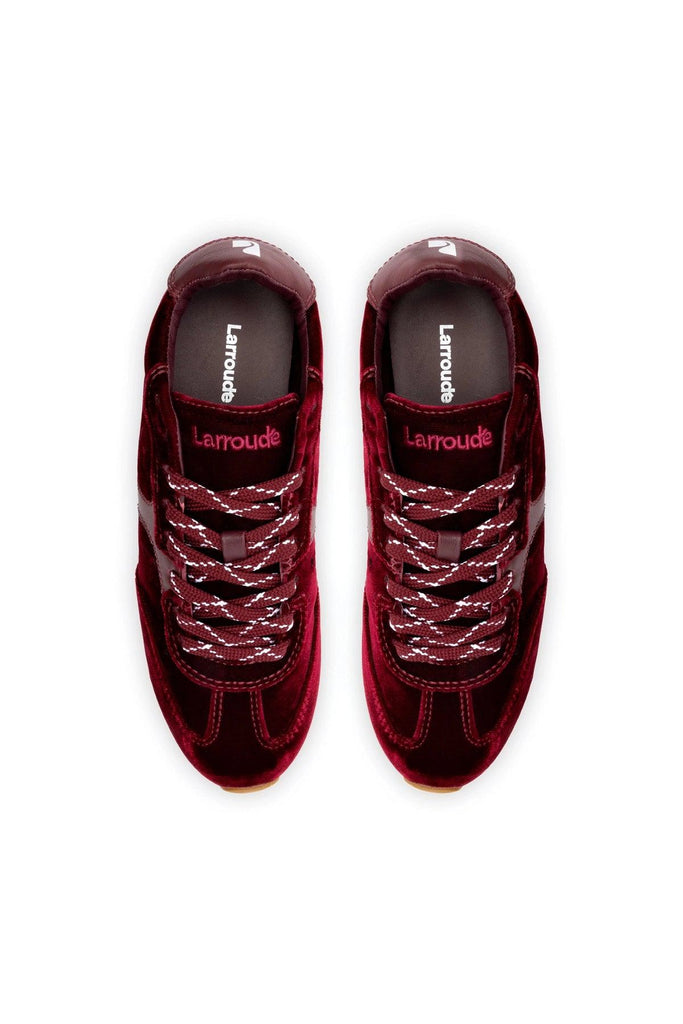 Stella Sneaker In Wine Velvet