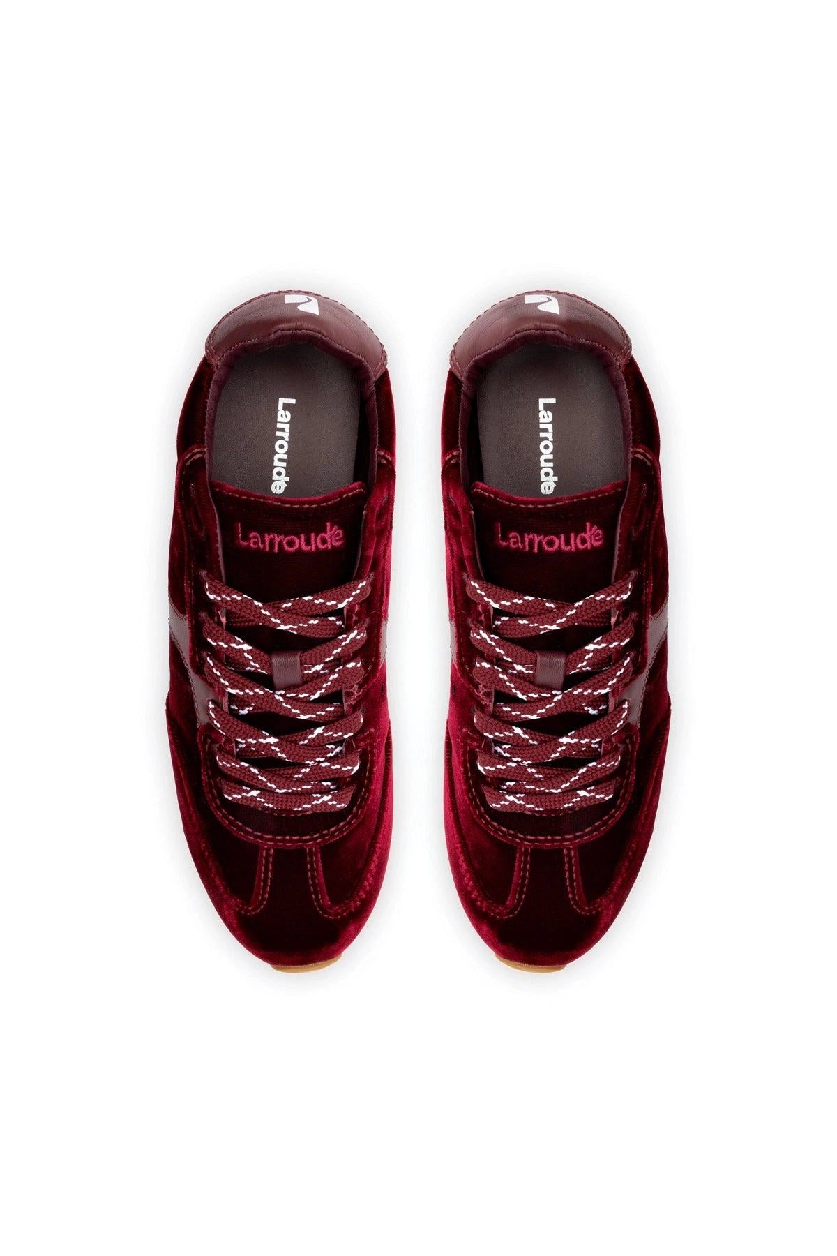 Stella Sneaker In Wine Velvet
